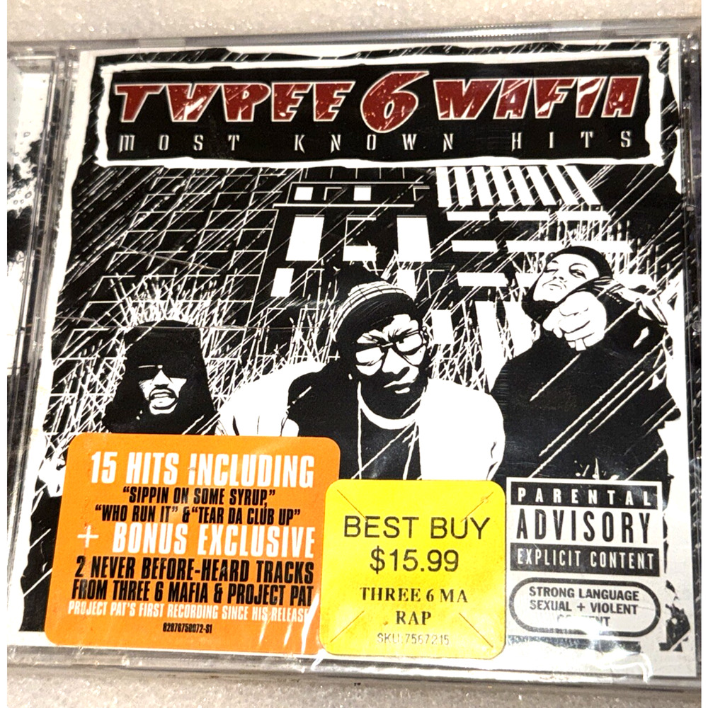 Three 6 Mafia Most Known Hits CD Explicit Sealed